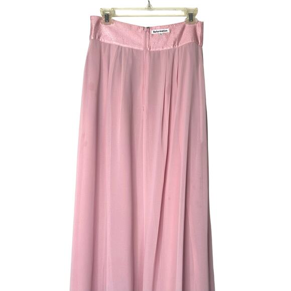 Reformation Carlow Maxi Skirt Back Ziipper in Soft Pink, Sz‎ 8 NEW - Picture 5 of 11